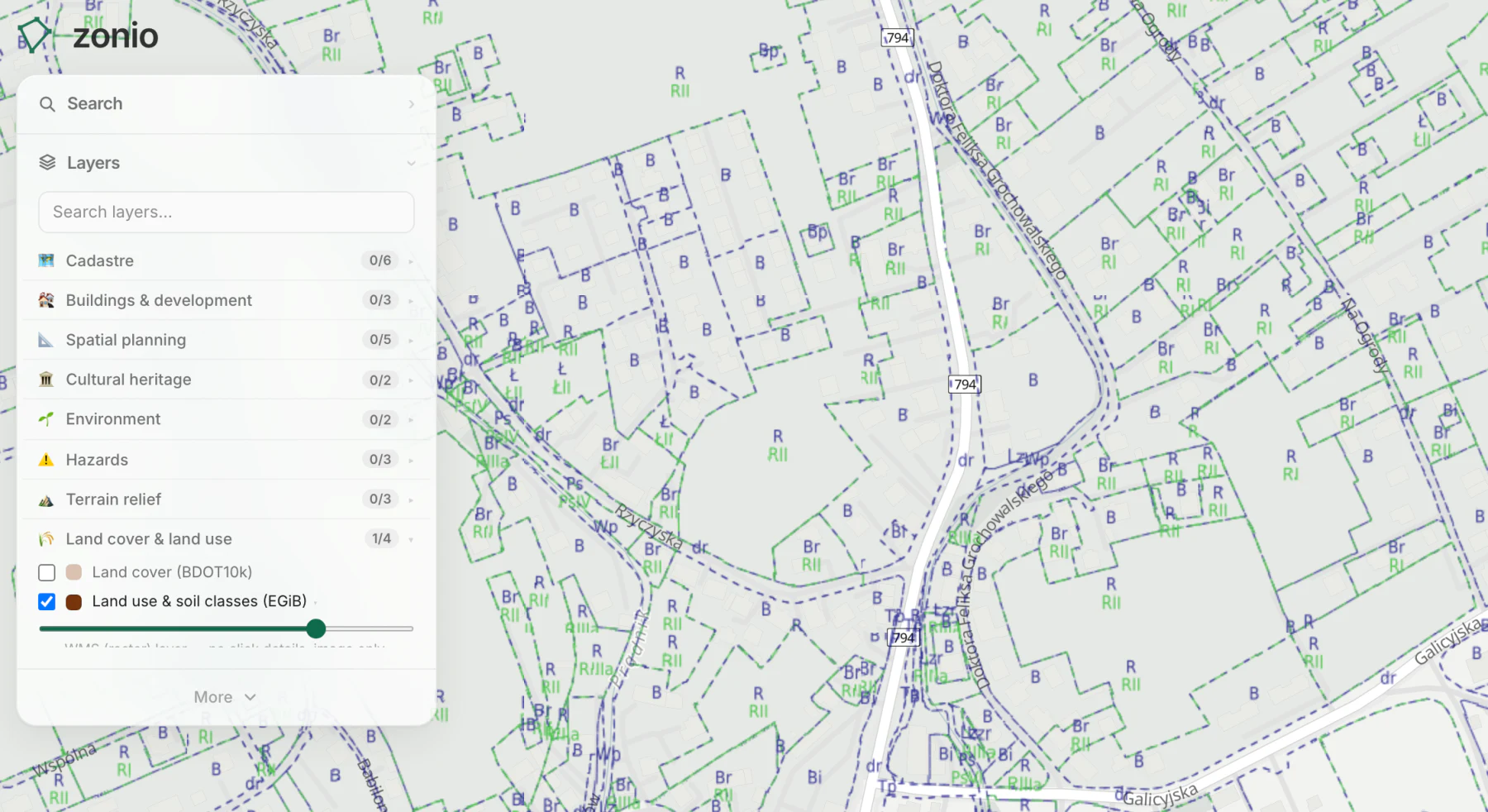 Land use & soil classes (EGiB)