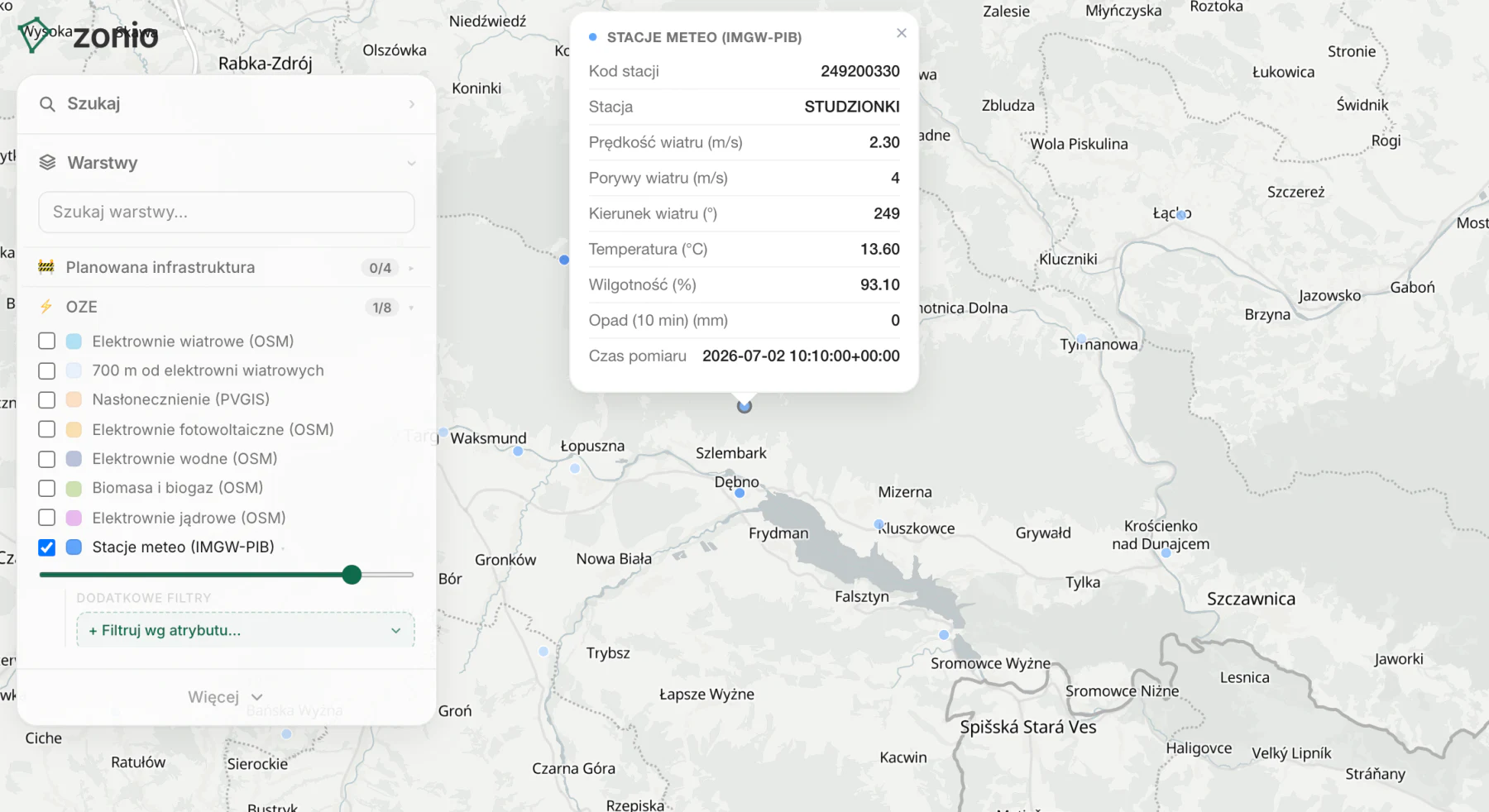 Stacje meteo (IMGW-PIB)